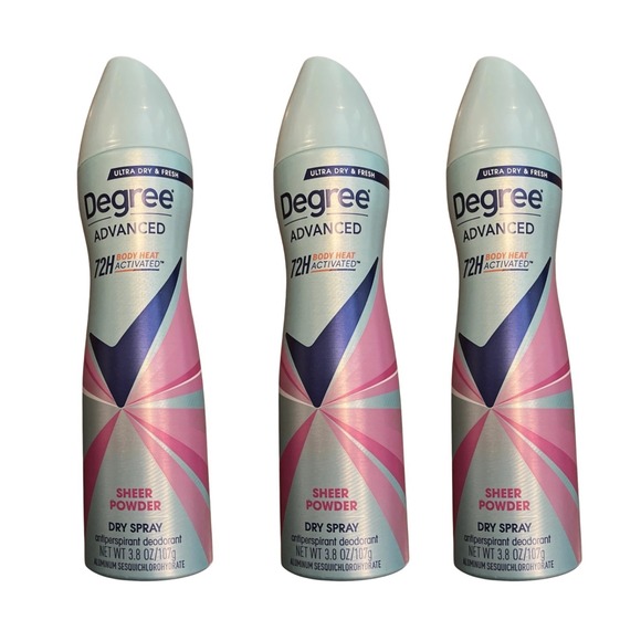 Degree Other - Degree Advanced Sheer Powder Dry Spray 72H Antiperspirant Deodorant Lot of‎ 3